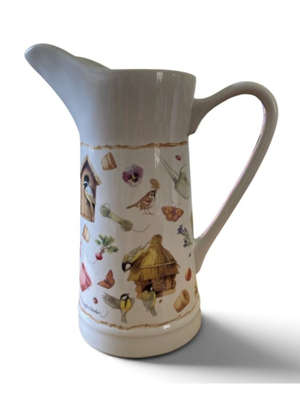 Vtg Marjolein Bastin “Nature’s Sketchbook’” For Hallmark Pitcher 10”